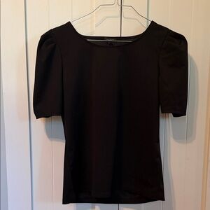 Ann Taylor Black Puff Sleeve Top